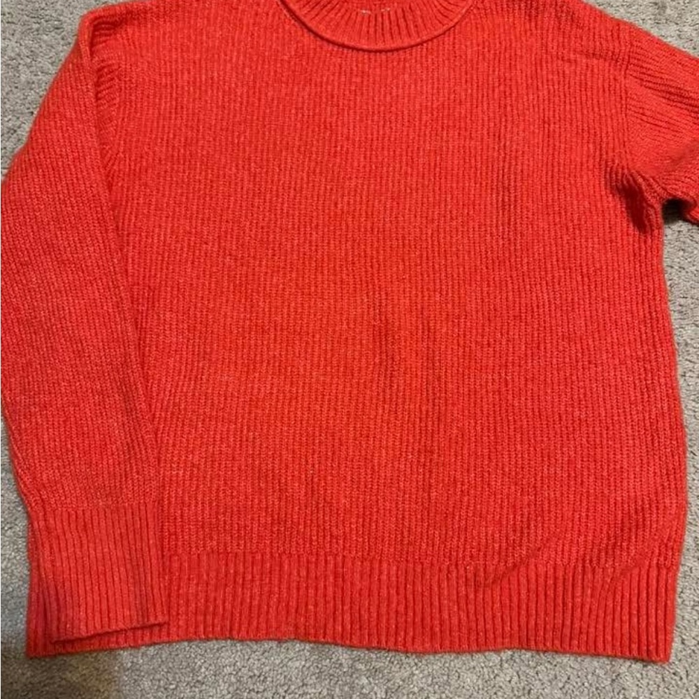 American Eagle Outfitters Women's Red Crew Neck Sweater
